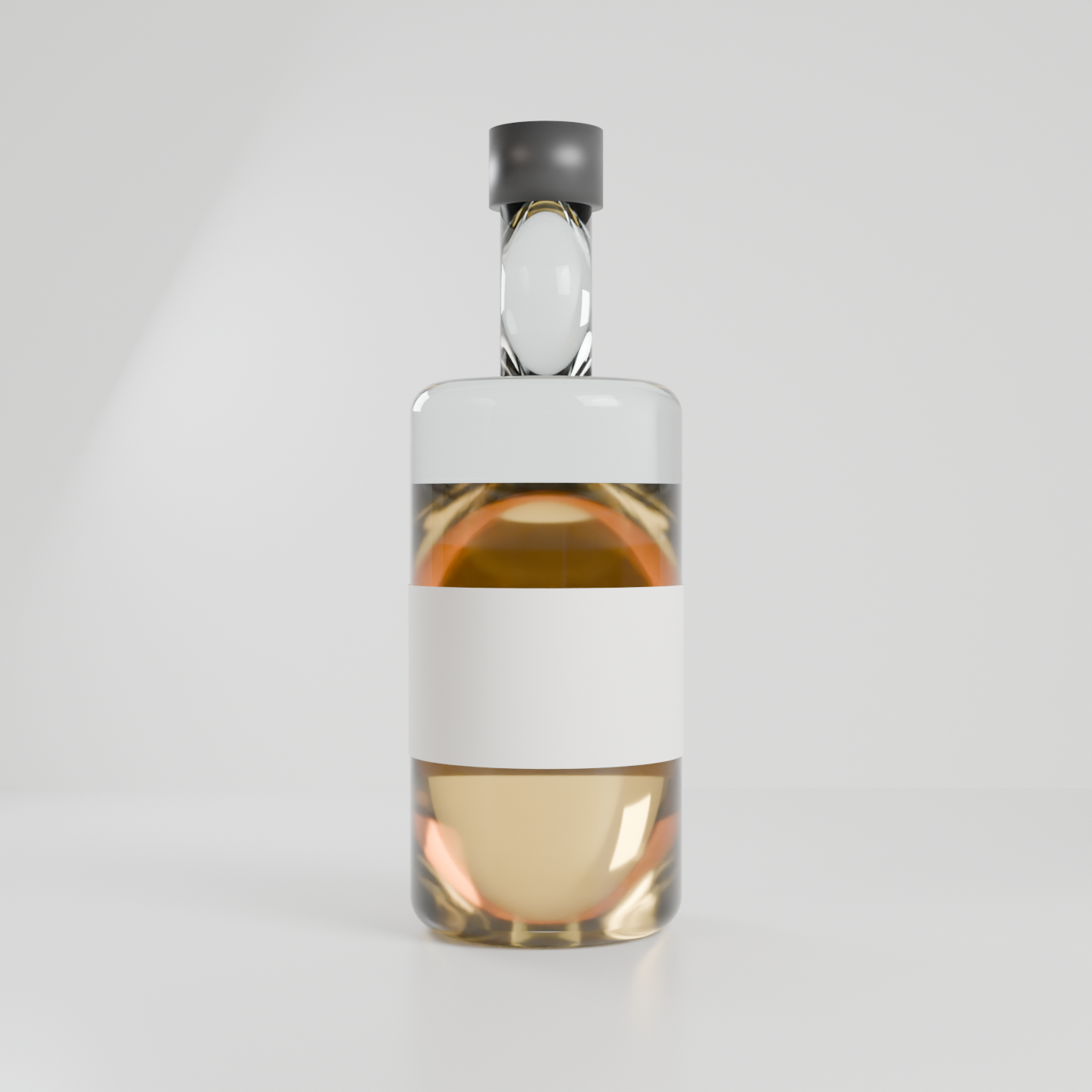 Product shot: a glass bottle